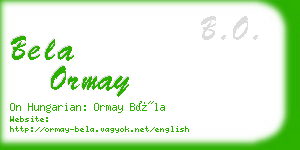 bela ormay business card